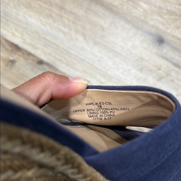 Lauren Ralph Lauren Size 7 B Navy Wedge Espadrilles KARLIA-ES-CSL - Picture 12 of 16
